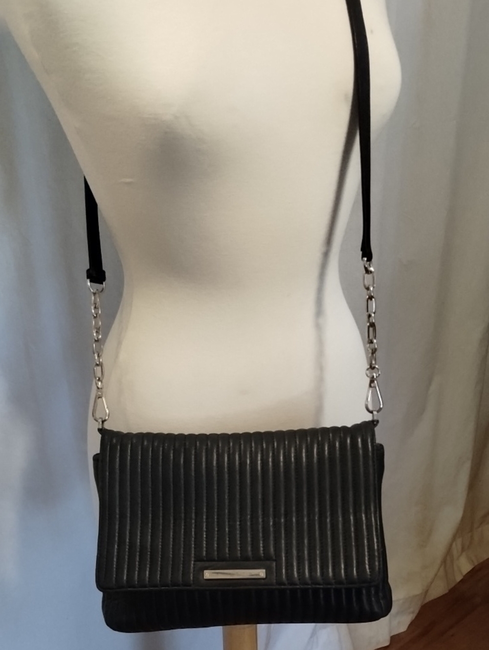 Donna Karan Black Quilted Crossbody Bag